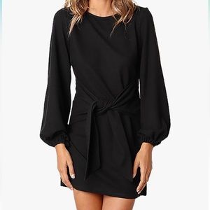 Black Lantern Sleeve Dress